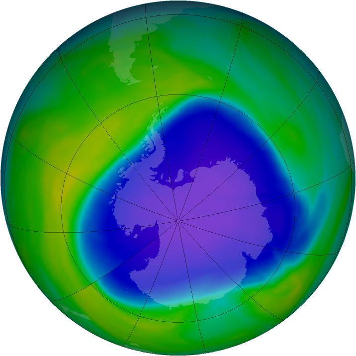 Antarctic ozone map for 06 November 2006